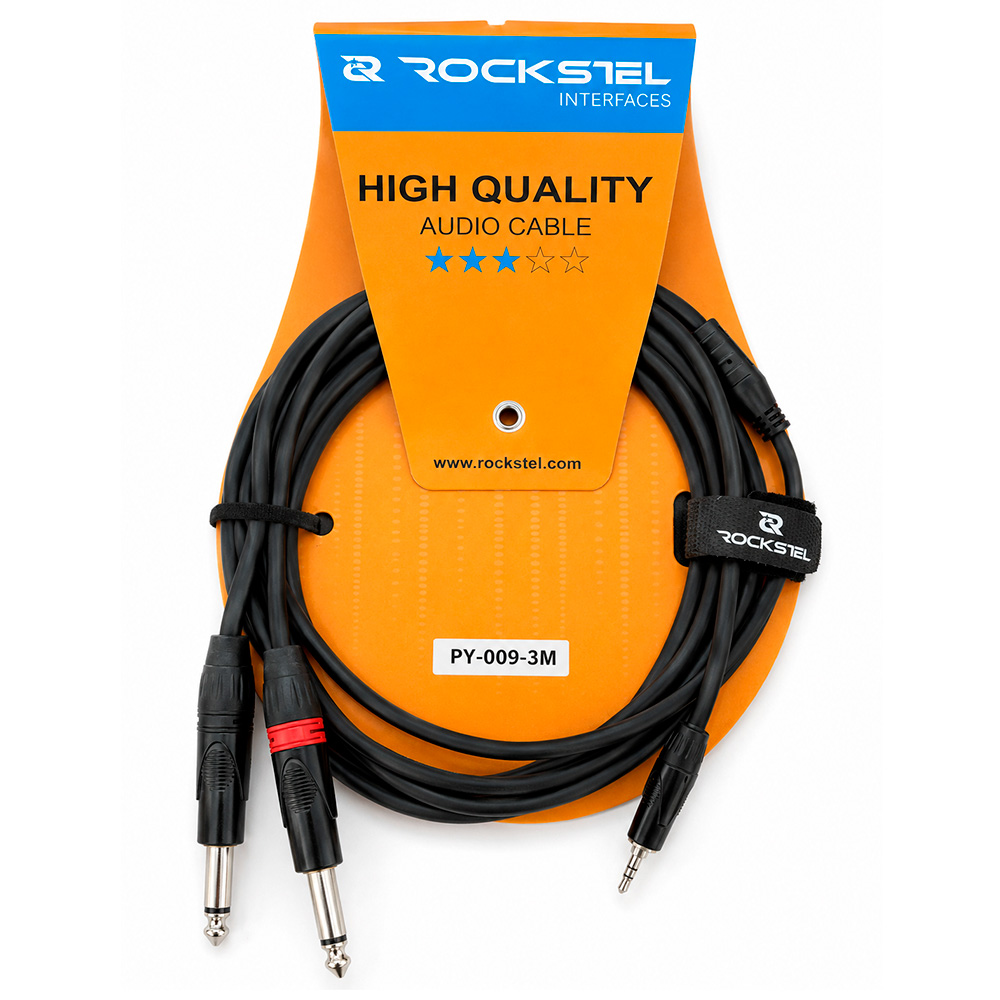 Кабель Mini Jack-2х Jack 3 М RockStel PY-009-3M